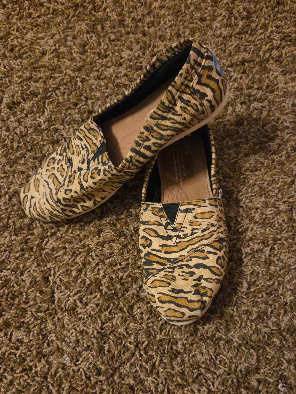Toms Animal Print Canvas Slip-On Flats